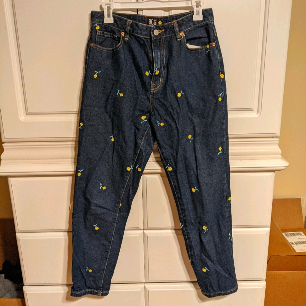 Floral Print Mom Hi Ride BDG Jeans - Imperfection